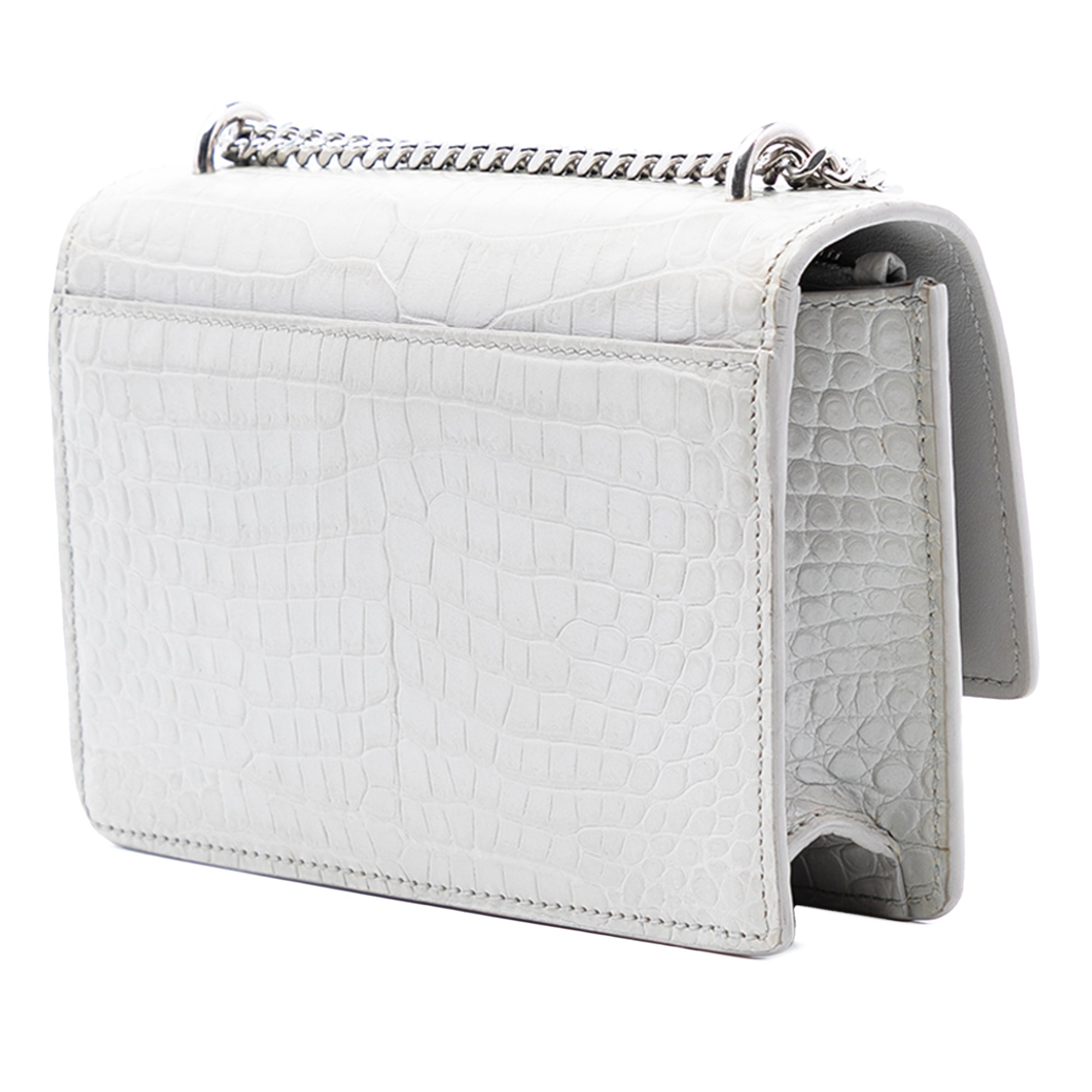 Mini Croc Embossed Leather Monogram Sunset Wallet on Chain - Image 2