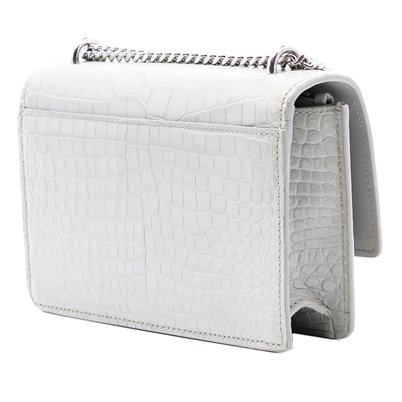 Mini Croc Embossed Leather Monogram Sunset Wallet on Chain - Image 2