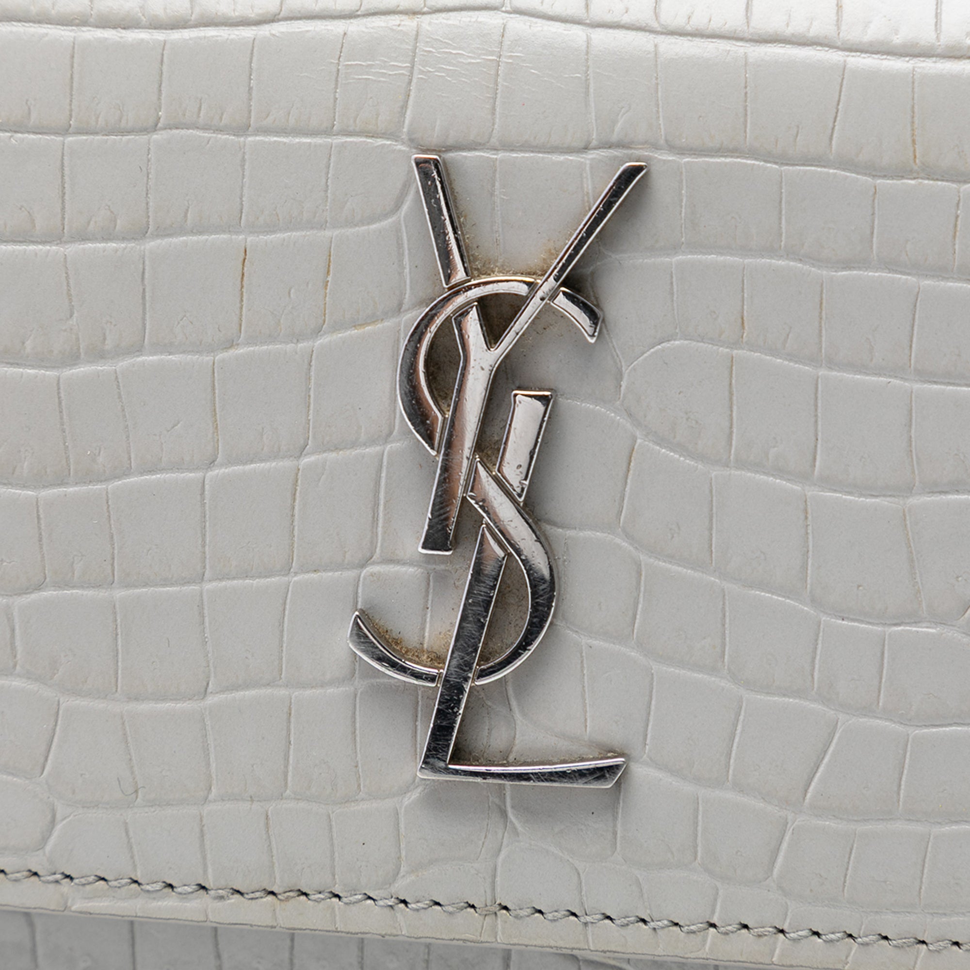 Mini Croc Embossed Leather Monogram Sunset Wallet on Chain - Image 5