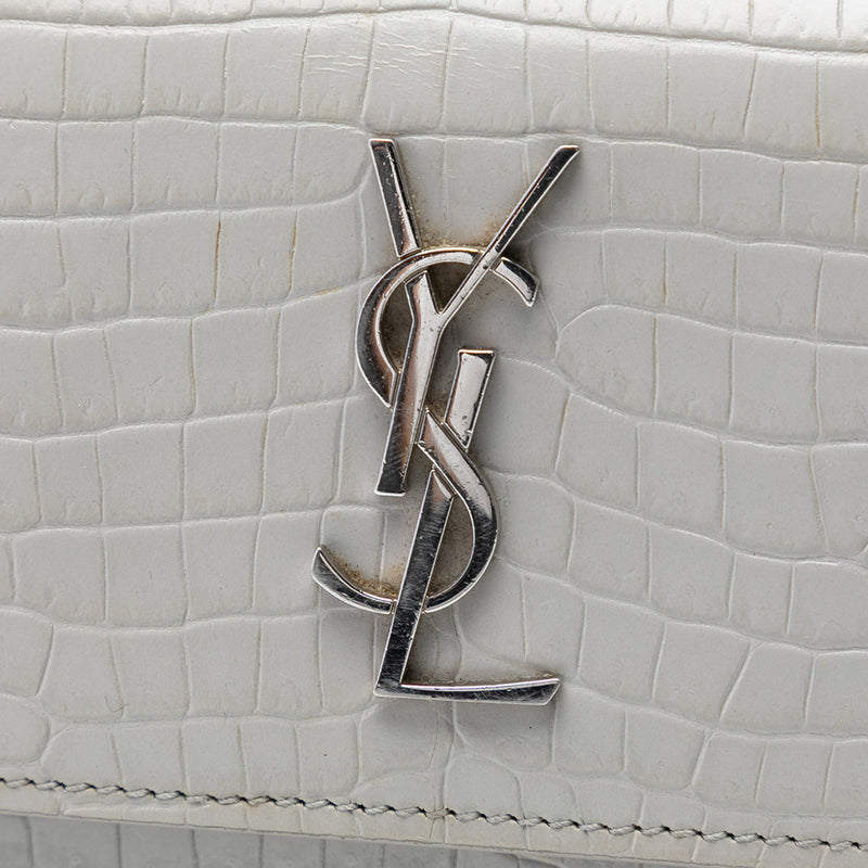 Mini Croc Embossed Leather Monogram Sunset Wallet on Chain - Image 5