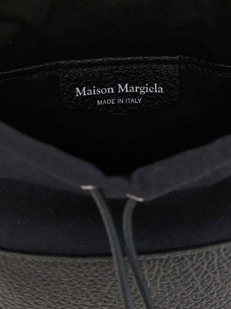 Maison Margiela 5ac Bucket Bag — Black Hammered Calf Leather
