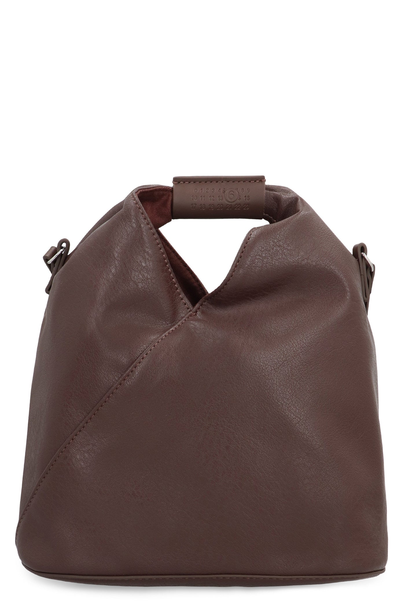Mm6 Maison Margiela Eco-Leather Shoulder Bag — Brown Polyurethane; Lining: Cotton