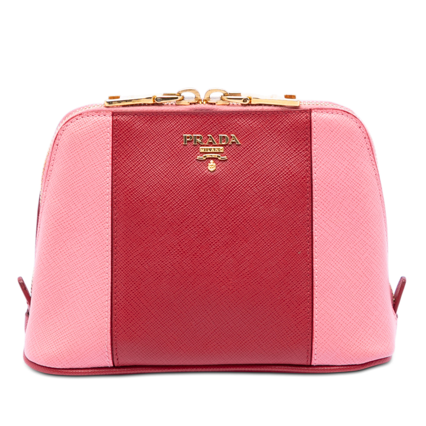 Bicolor Saffiano Cosmetic Pouch - Image 1