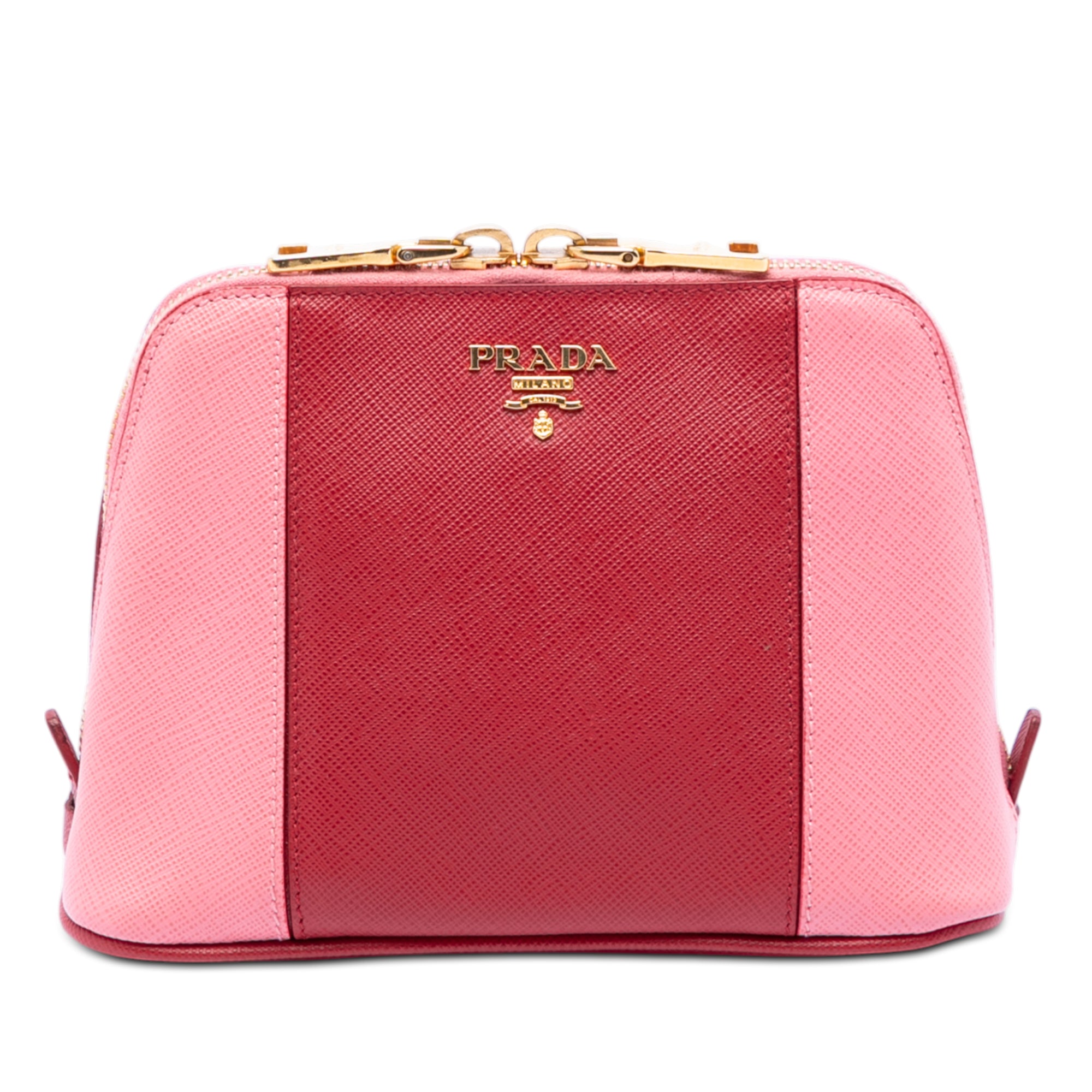 Bicolor Saffiano Cosmetic Pouch - Image 1