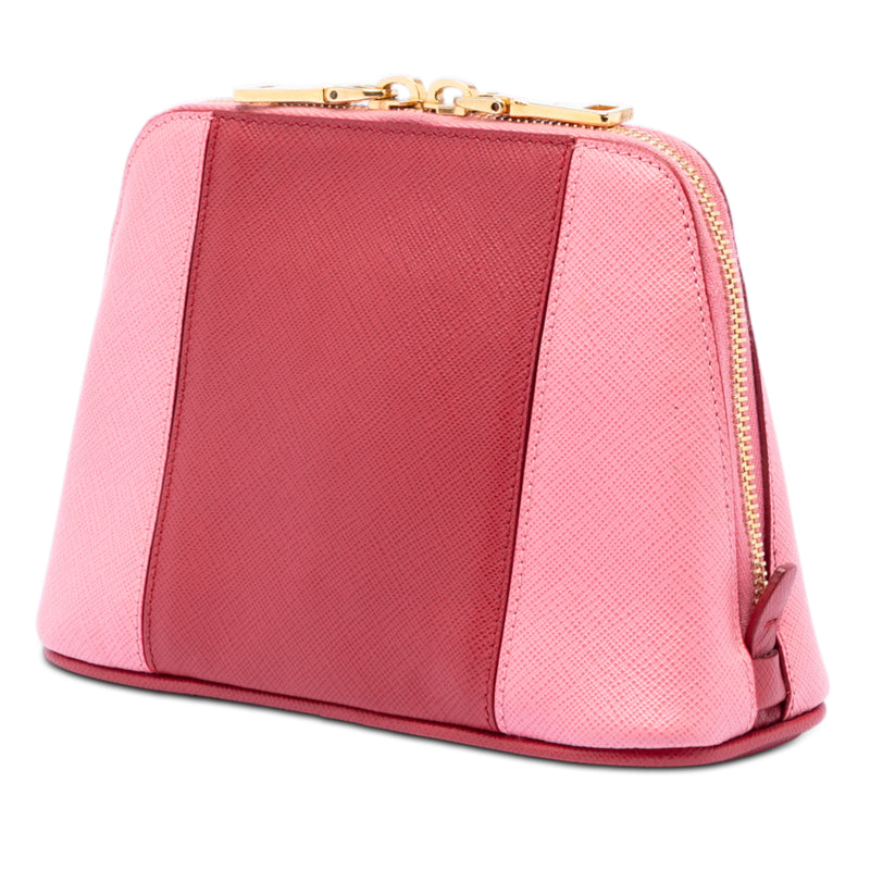 Bicolor Saffiano Cosmetic Pouch - Image 2