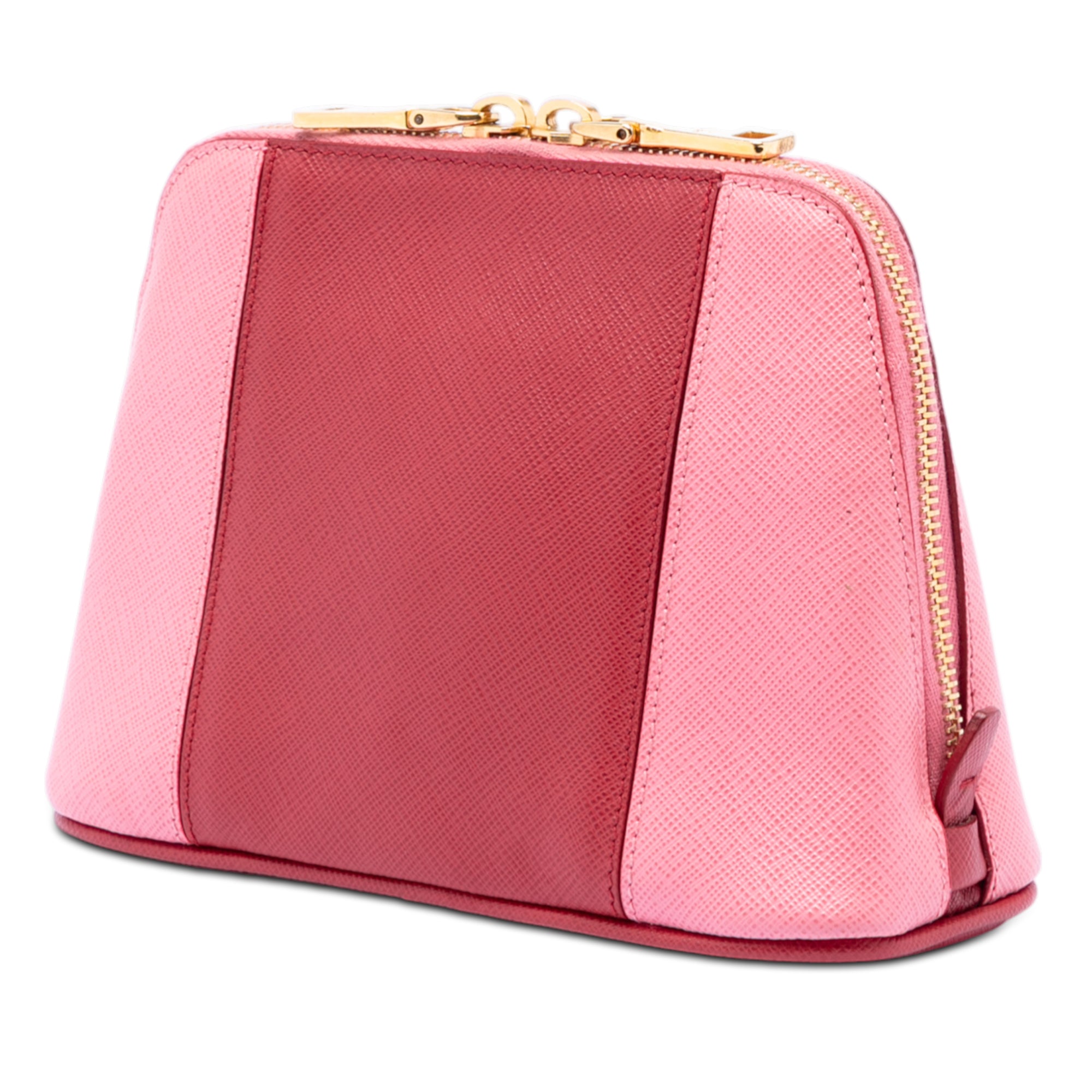 Bicolor Saffiano Cosmetic Pouch - Image 2