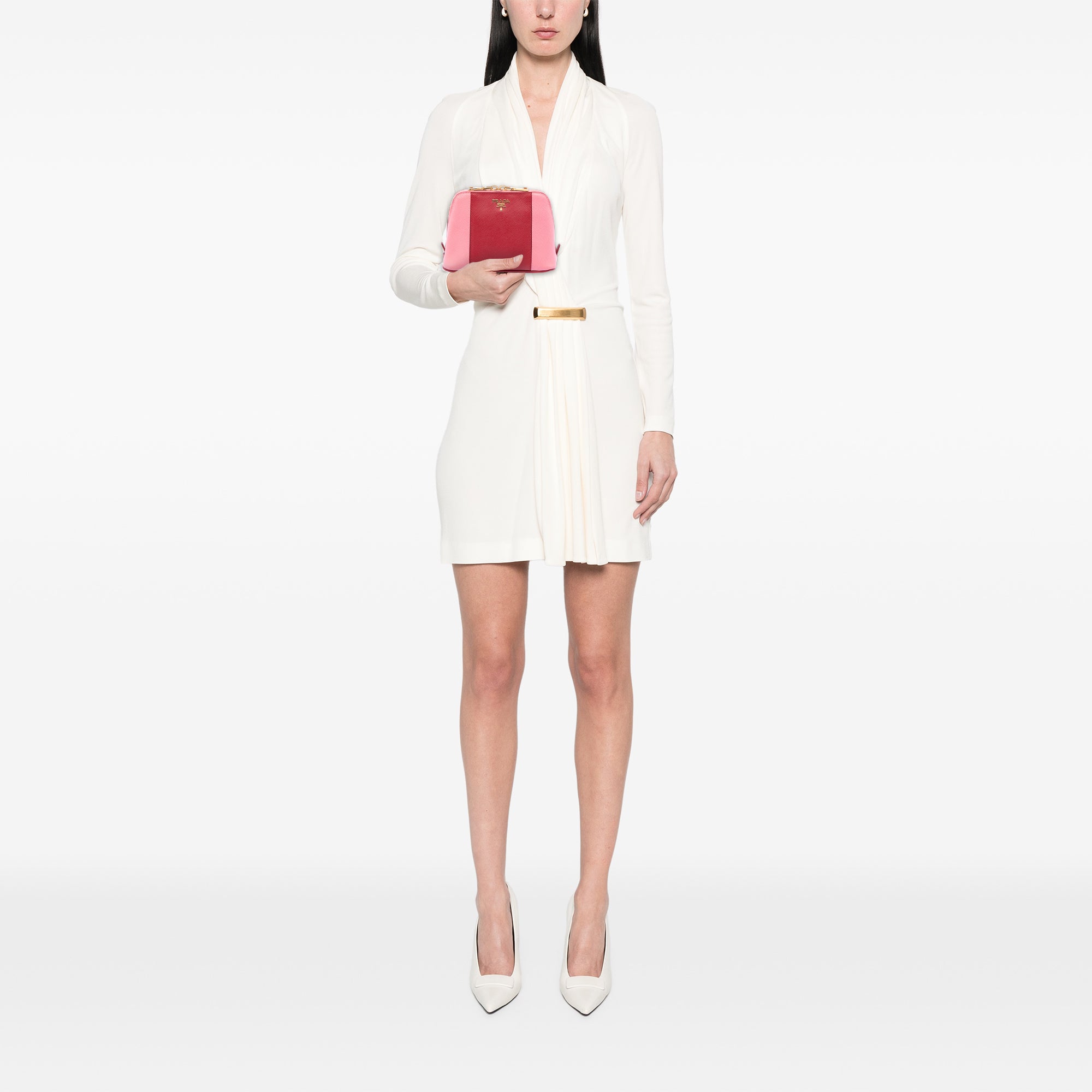 Bicolor Saffiano Cosmetic Pouch - Image 6