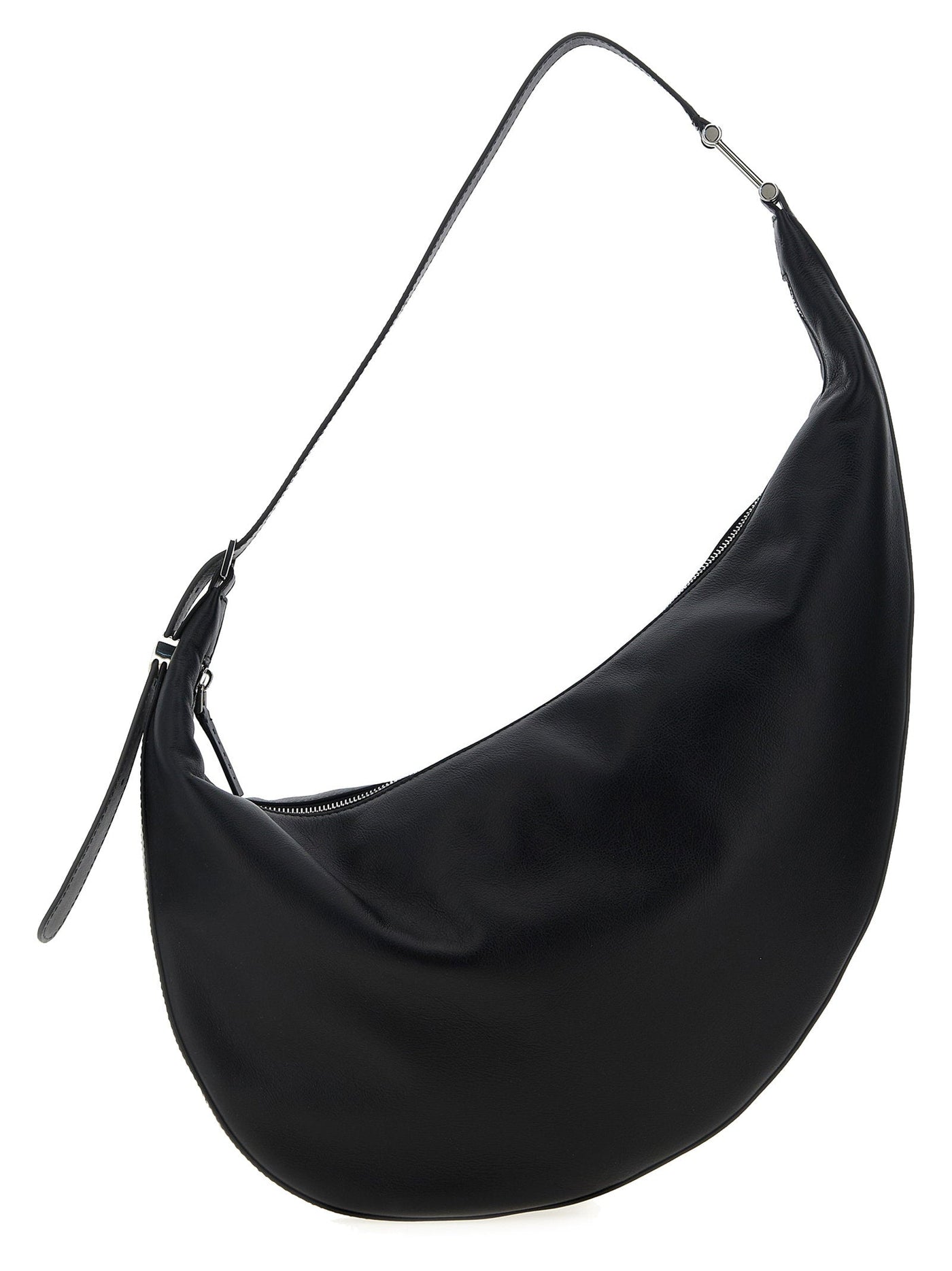 Marni Crescent-Shaped Leather Hobo Bag — Black