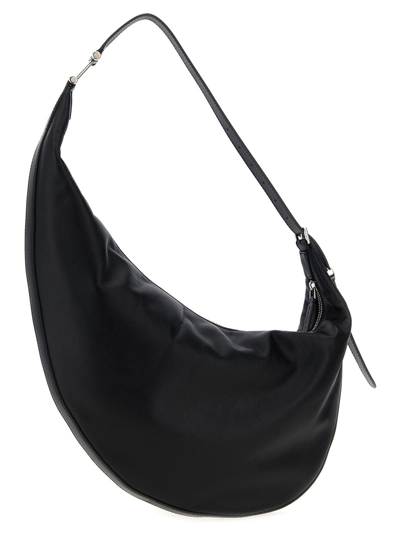 Marni Crescent-Shaped Leather Hobo Bag — Black