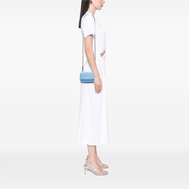 Mini Nappa Intrecciato Expandable Chain Flap Crossbody - Image 5