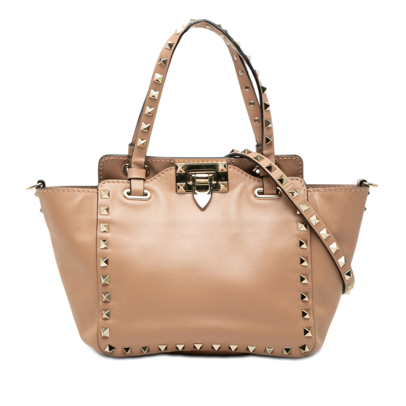 Mini Leather Rockstud Trapeze Satchel - Image 1