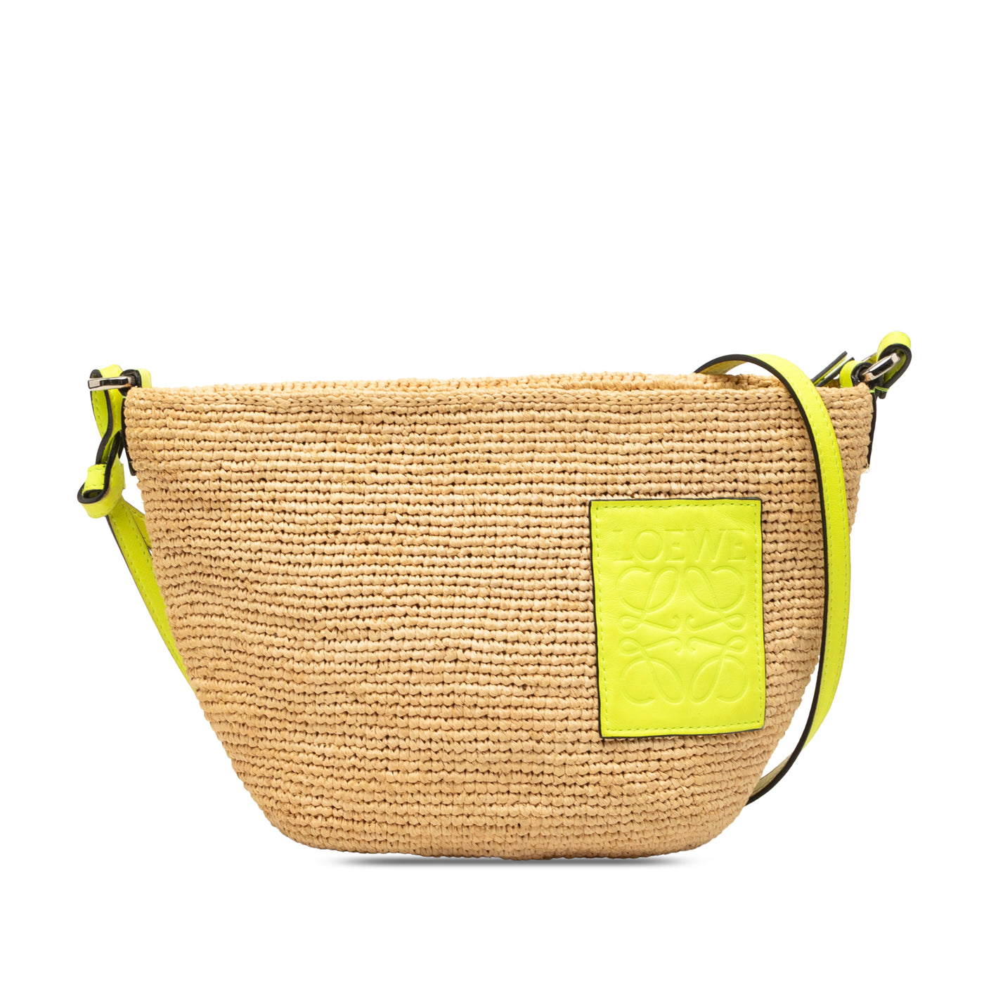 Raffia and Calfskin Slit Pochette Crossbody - Image 1