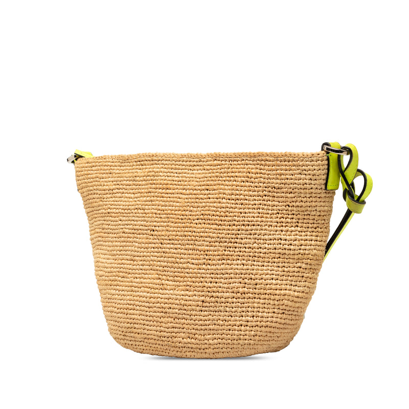 Raffia and Calfskin Slit Pochette Crossbody - Image 2