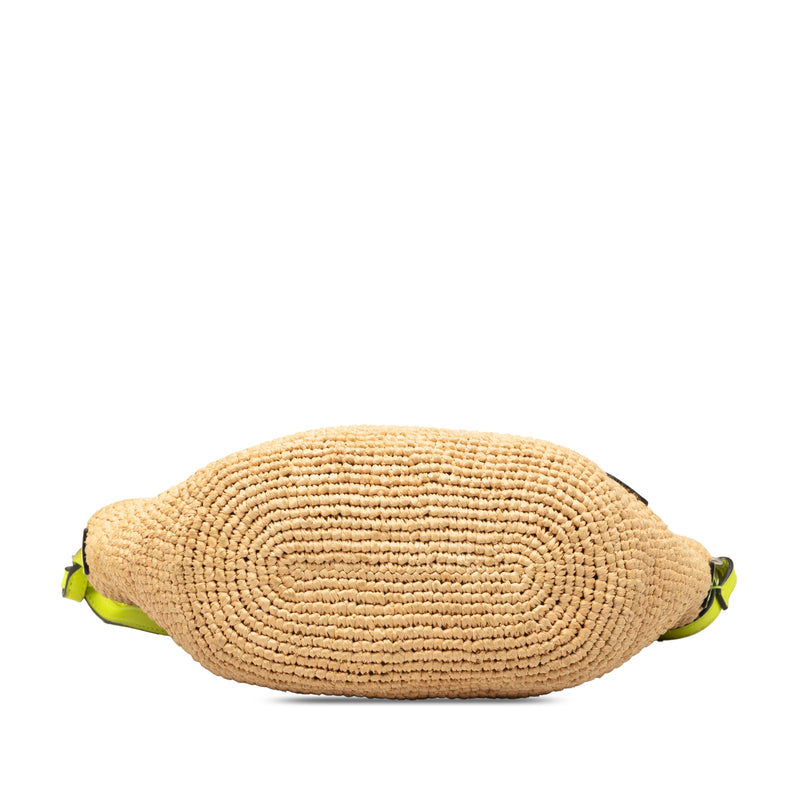 Raffia and Calfskin Slit Pochette Crossbody - Image 3