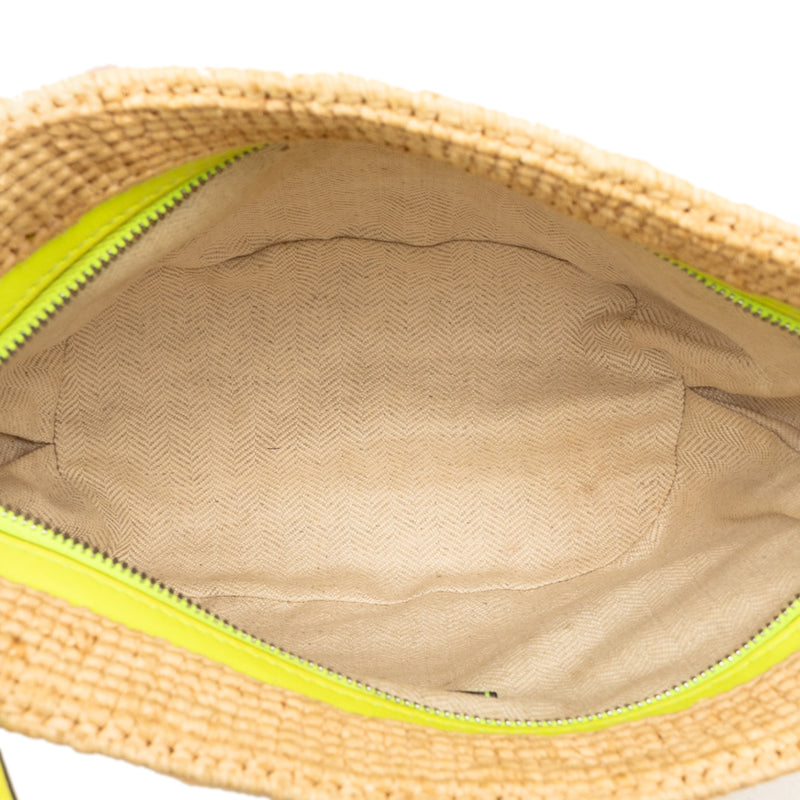Raffia and Calfskin Slit Pochette Crossbody - Image 4