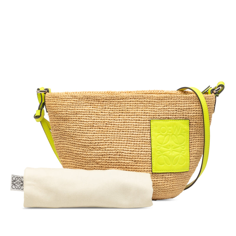 Raffia and Calfskin Slit Pochette Crossbody - Image 8