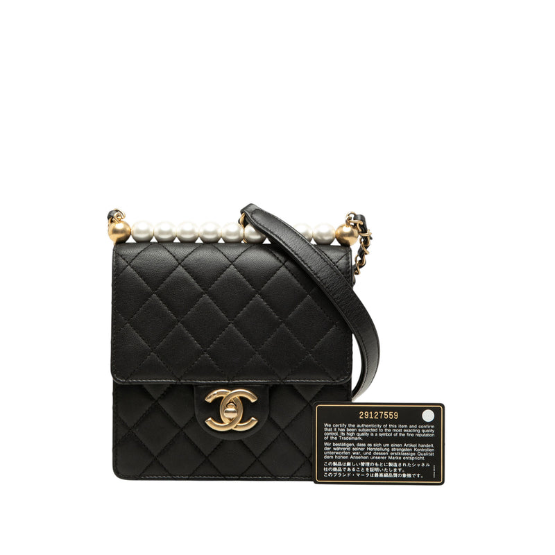 Small Lambskin Chic Pearls Flap - Image 7