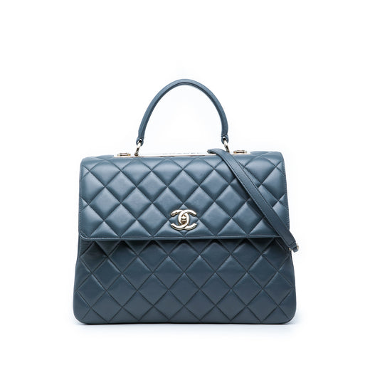 Large Lambskin Trendy CC Top Handle Flap - Image 1