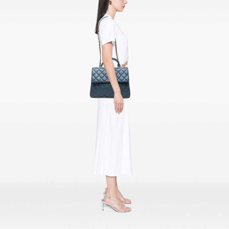 Large Lambskin Trendy CC Top Handle Flap - Image 7