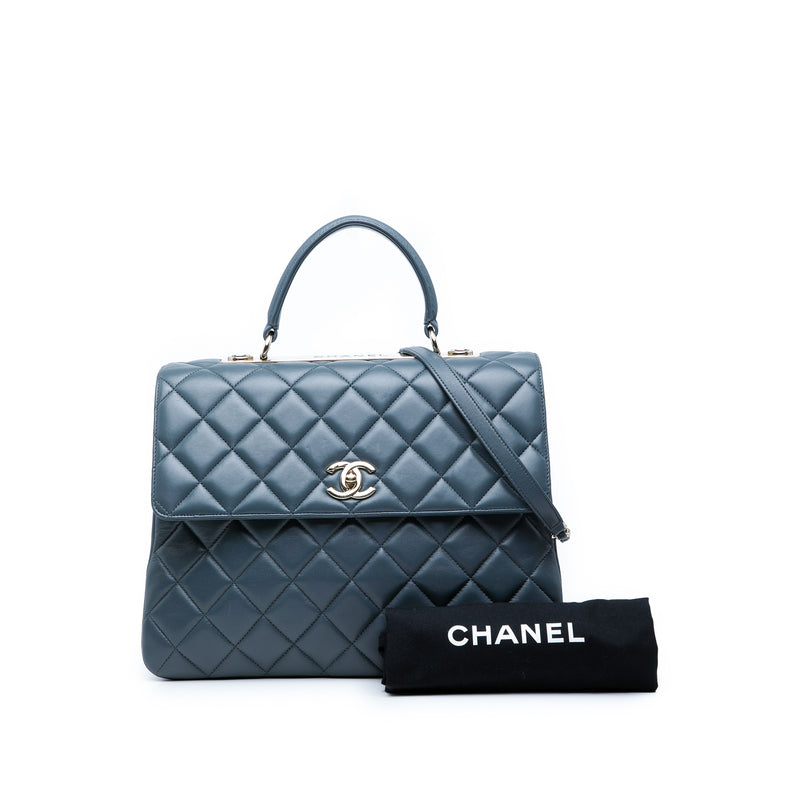 Large Lambskin Trendy CC Top Handle Flap - Image 8