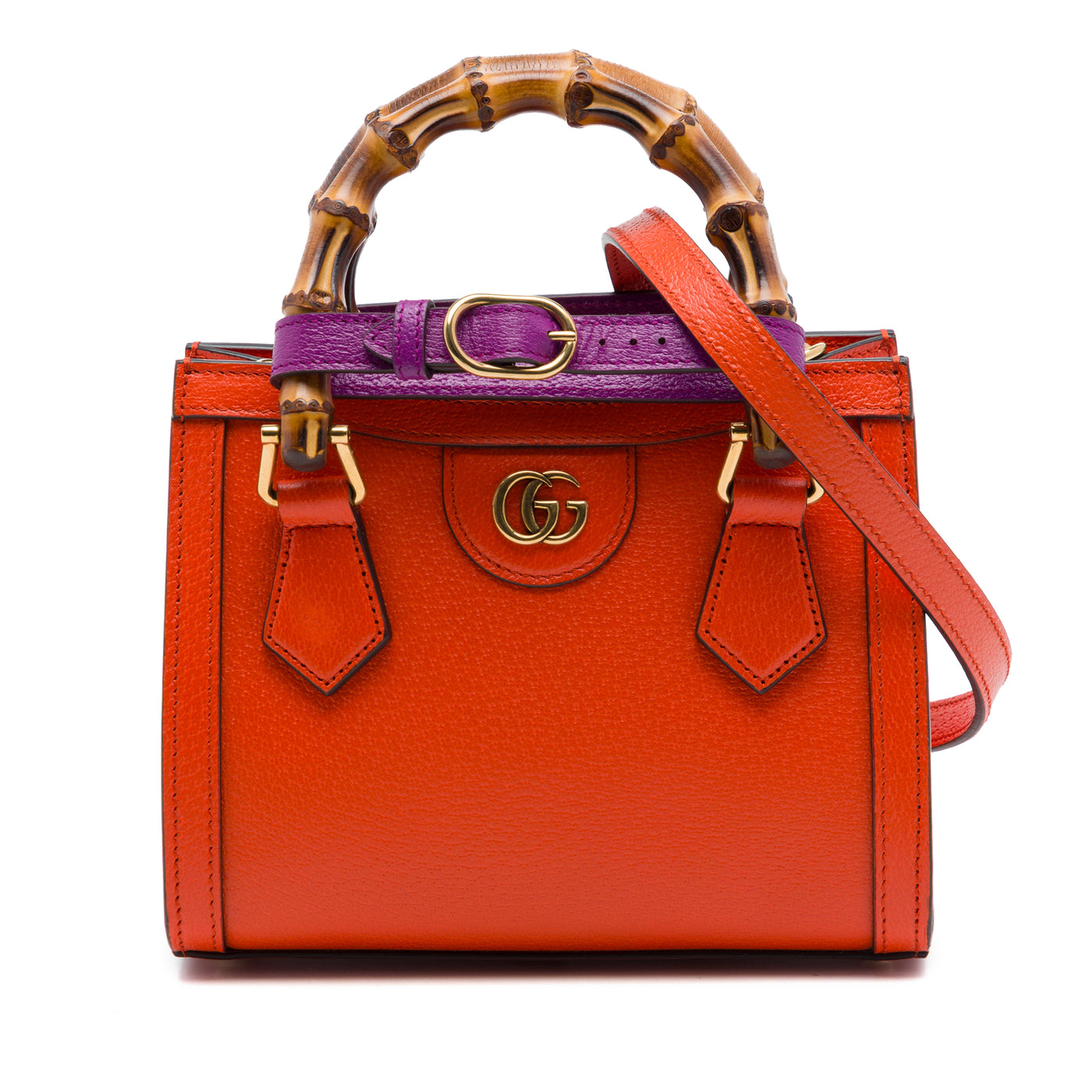Small Calfskin Bamboo Diana Satchel - Image 1
