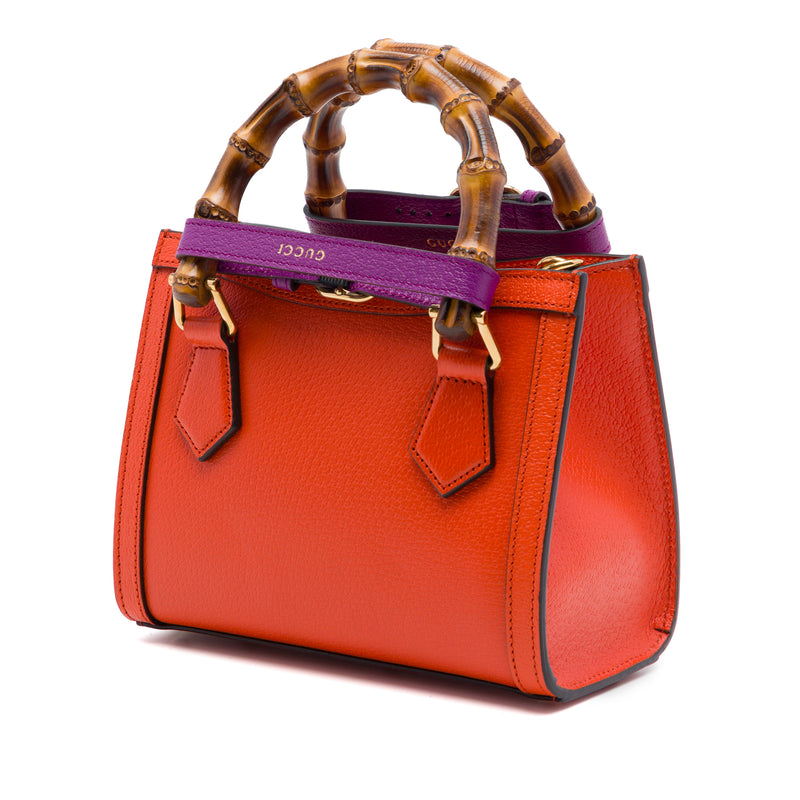 Small Calfskin Bamboo Diana Satchel - Image 2