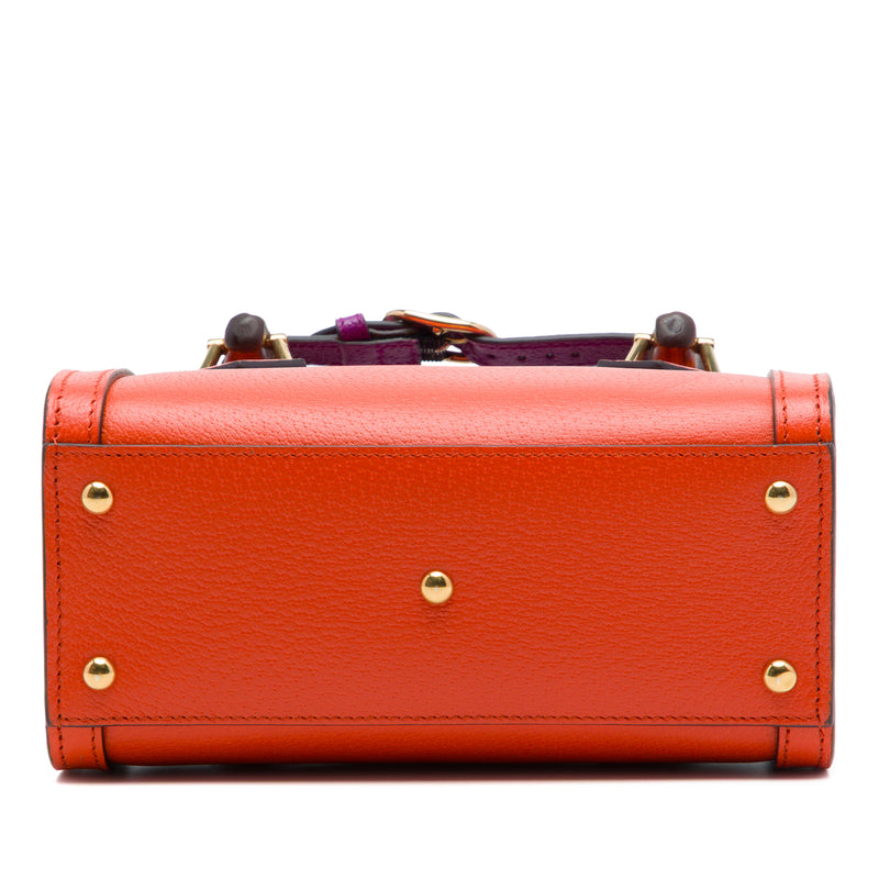 Small Calfskin Bamboo Diana Satchel - Image 3