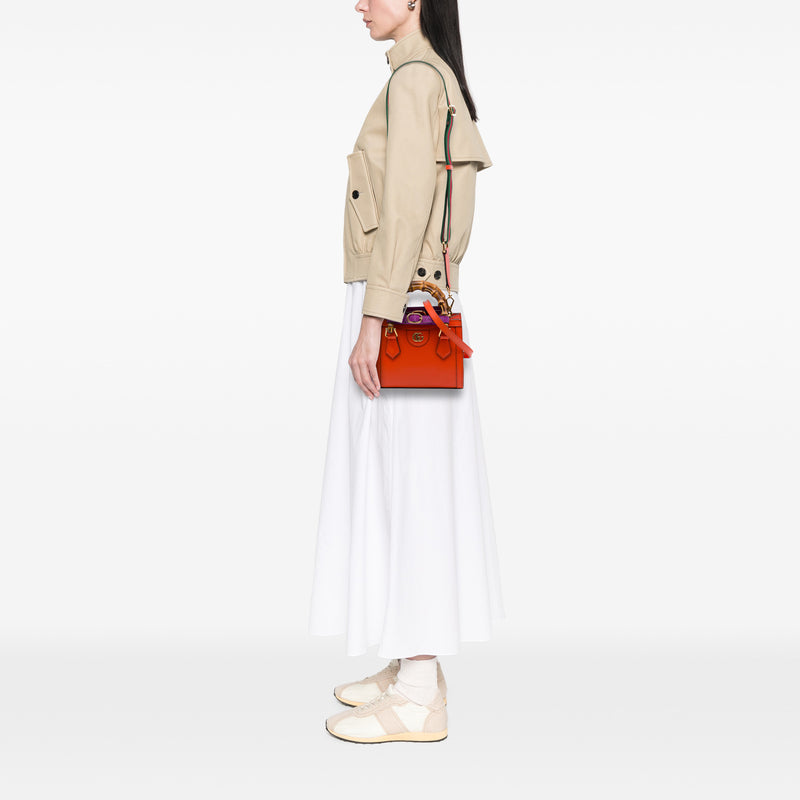 Small Calfskin Bamboo Diana Satchel - Image 6