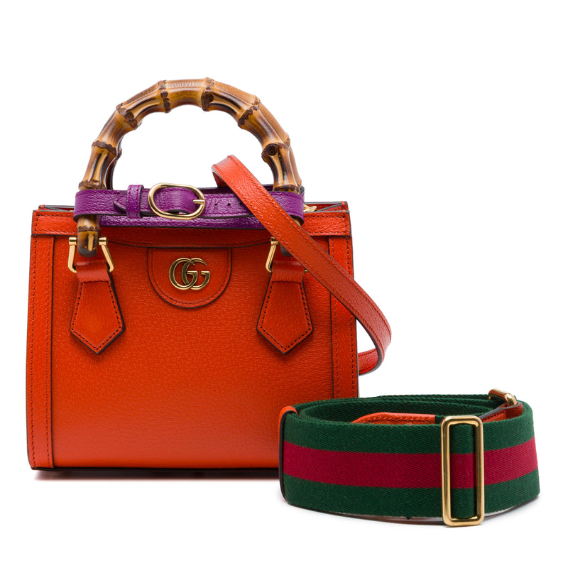 Small Calfskin Bamboo Diana Satchel - Image 7