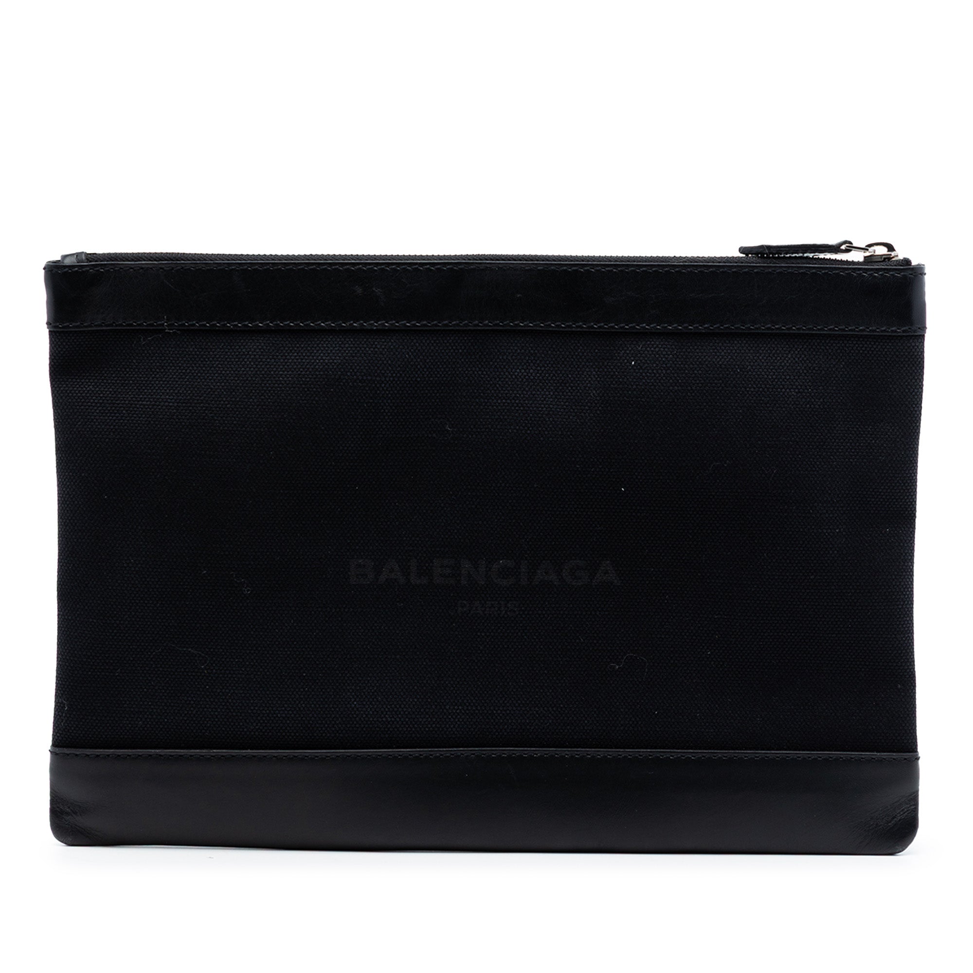 Canvas Navy Clip M Clutch - Image 1