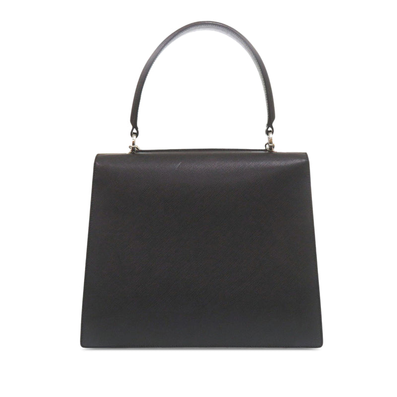 Leather Double Gancini Top Handle Bag - Image 2