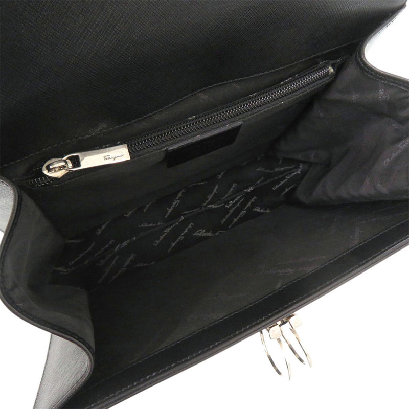 Leather Double Gancini Top Handle Bag - Image 4
