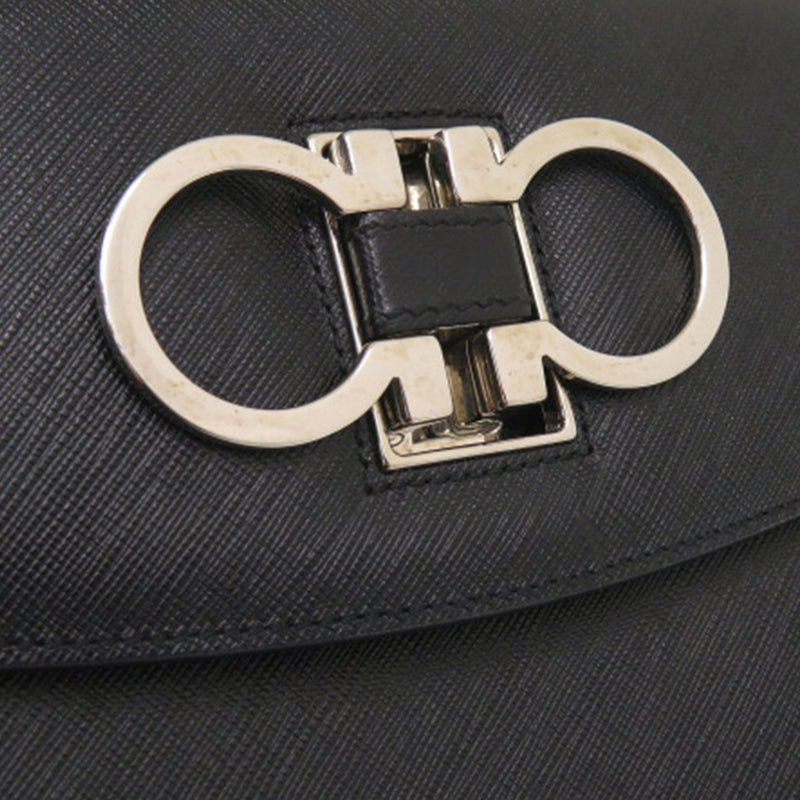 Leather Double Gancini Top Handle Bag - Image 8