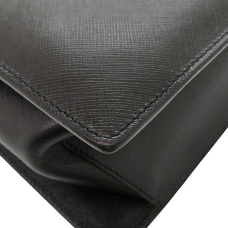 Leather Double Gancini Top Handle Bag - Image 9