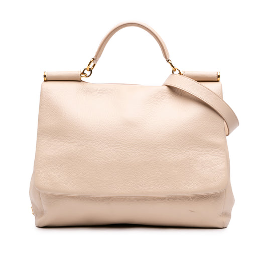 Large Pebbled Leather Miss Sicily Satchel - Image 1