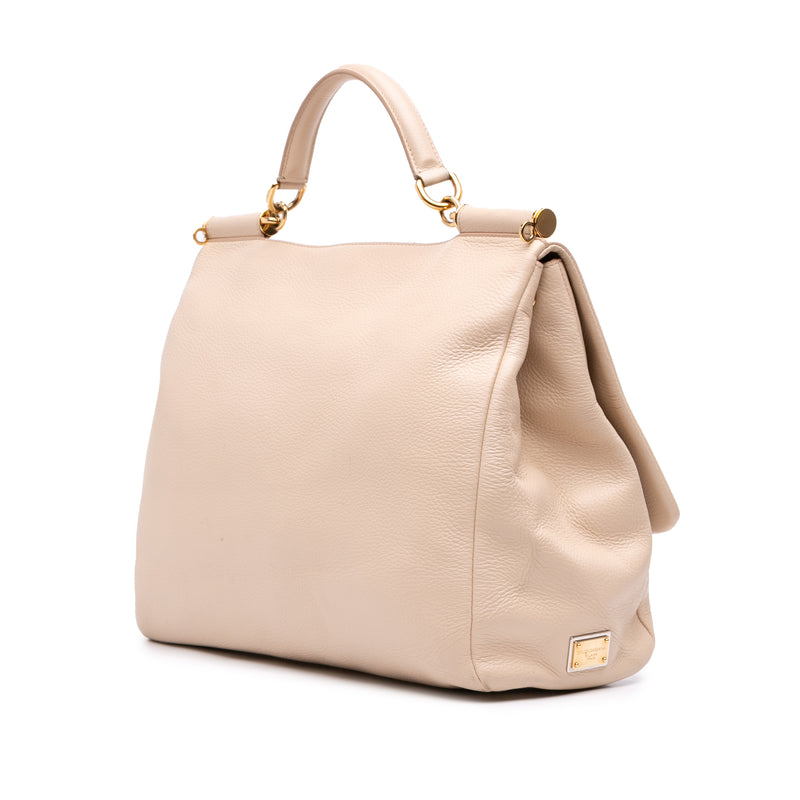 Large Pebbled Leather Miss Sicily Satchel - Image 2