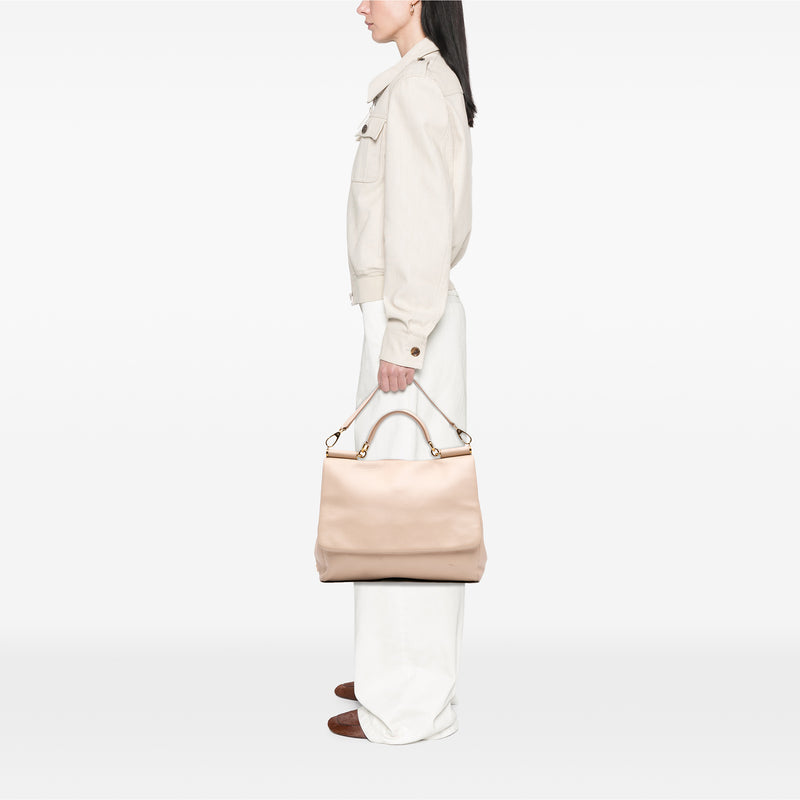 Large Pebbled Leather Miss Sicily Satchel - Image 7