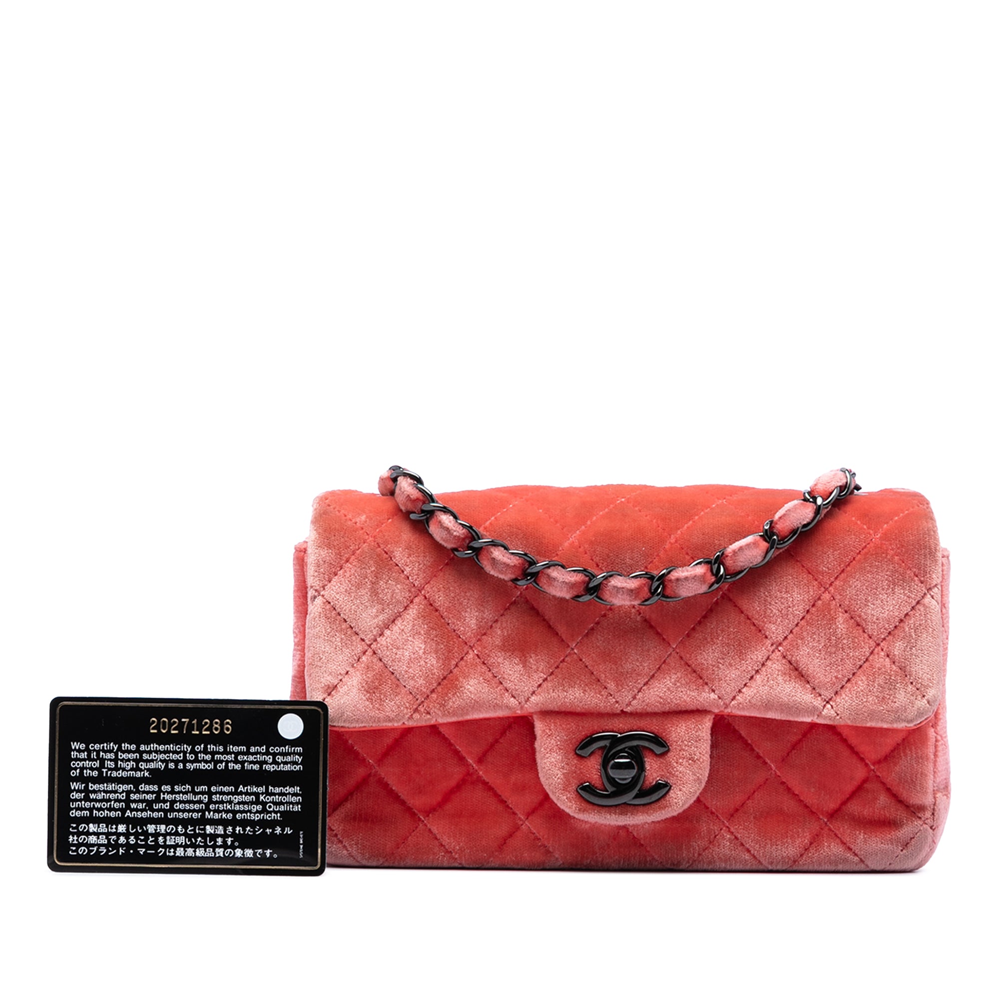 Mini Rectangular Classic Velvet Single Flap - Image 6