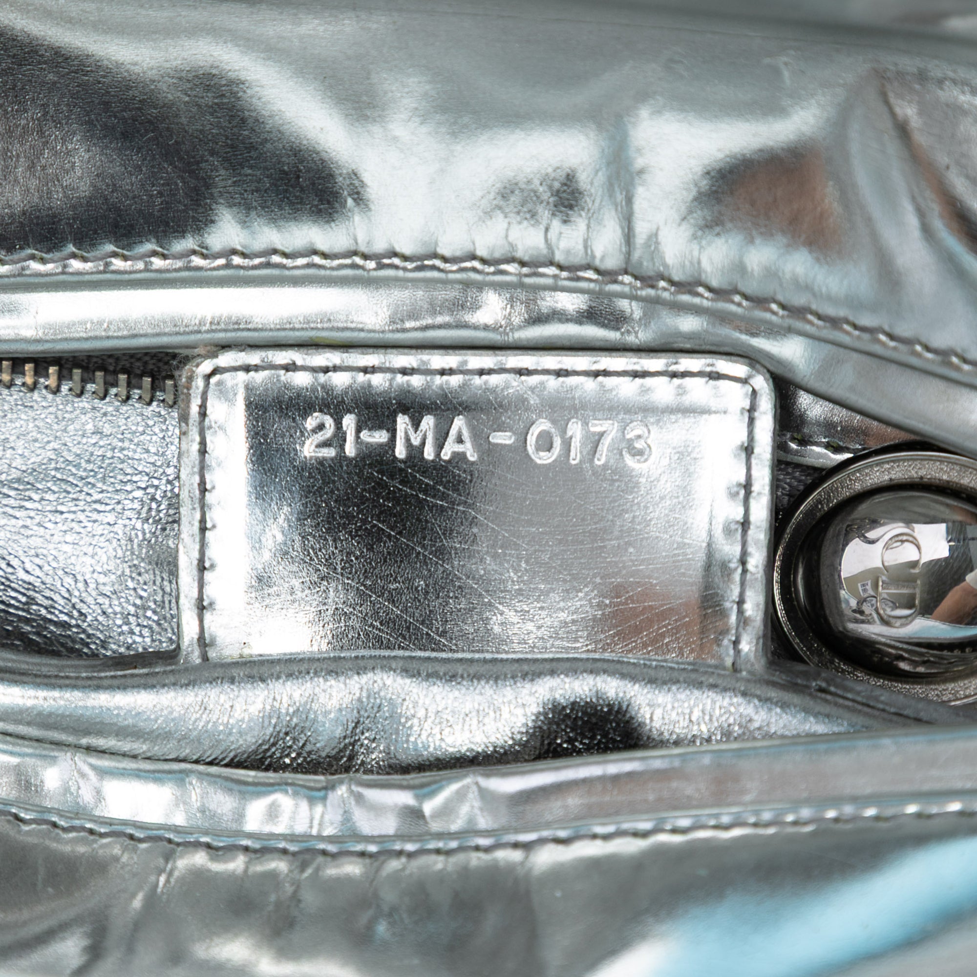 Medium Metallic Patent Lady Dior - Image 6