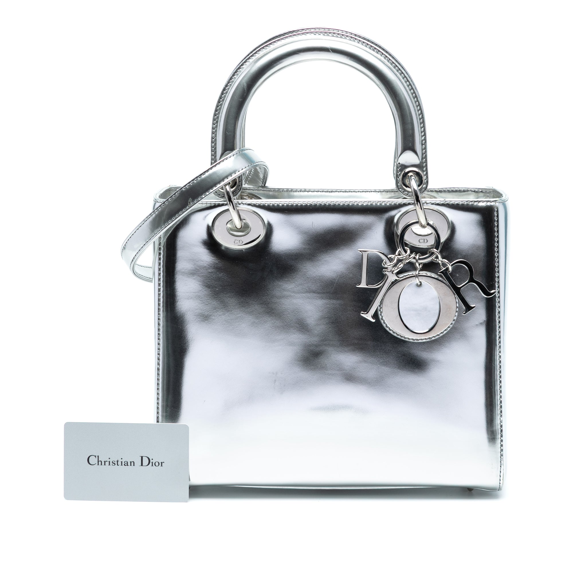 Medium Metallic Patent Lady Dior - Image 8