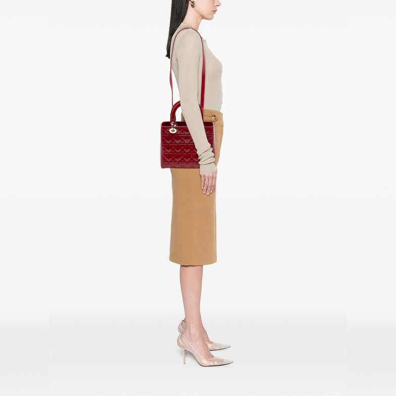 Medium Patent Cannage Lady Dior - Image 6