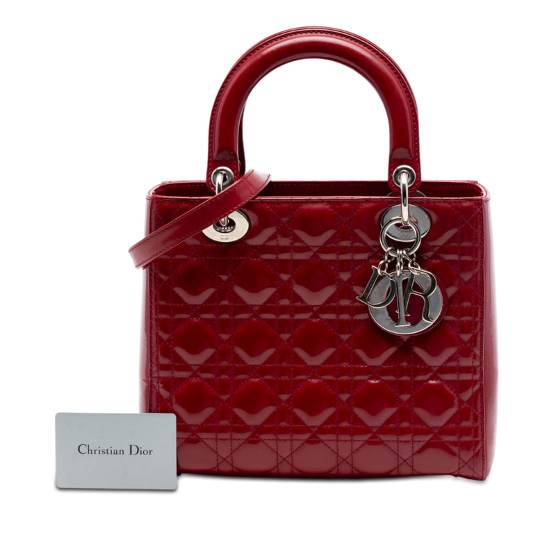 Medium Patent Cannage Lady Dior - Image 7