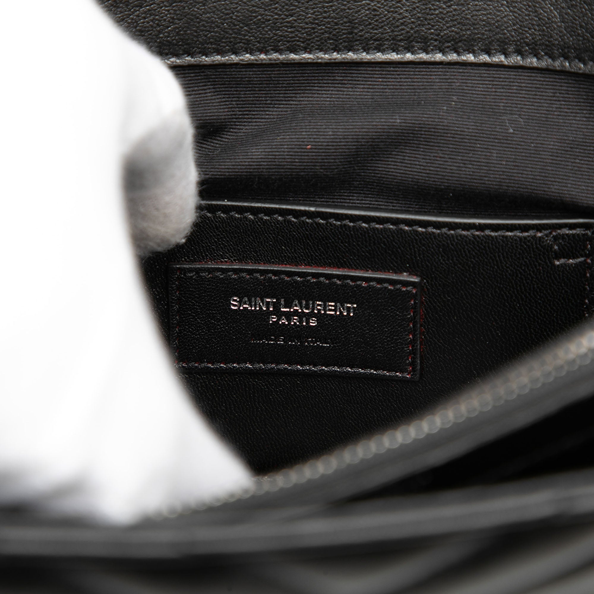 Large Chevron Sheepskin Monogram College Satchel - Image 6