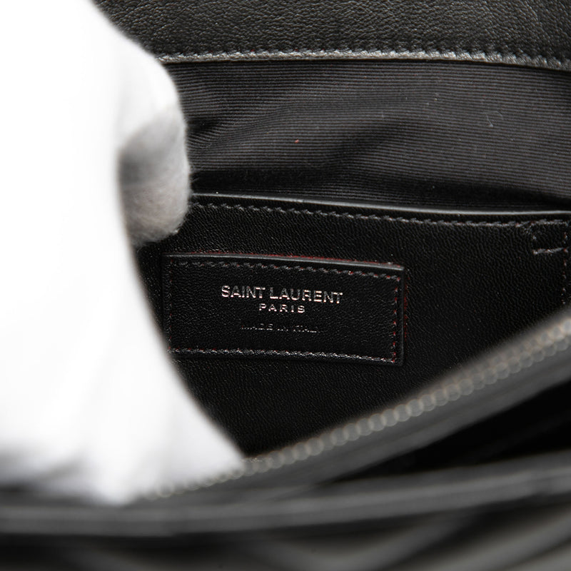Large Chevron Sheepskin Monogram College Satchel - Image 6