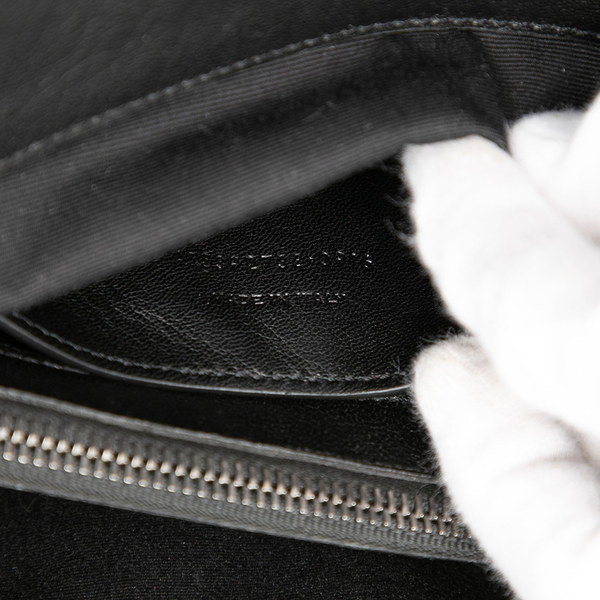 Large Chevron Sheepskin Monogram College Satchel - Image 7
