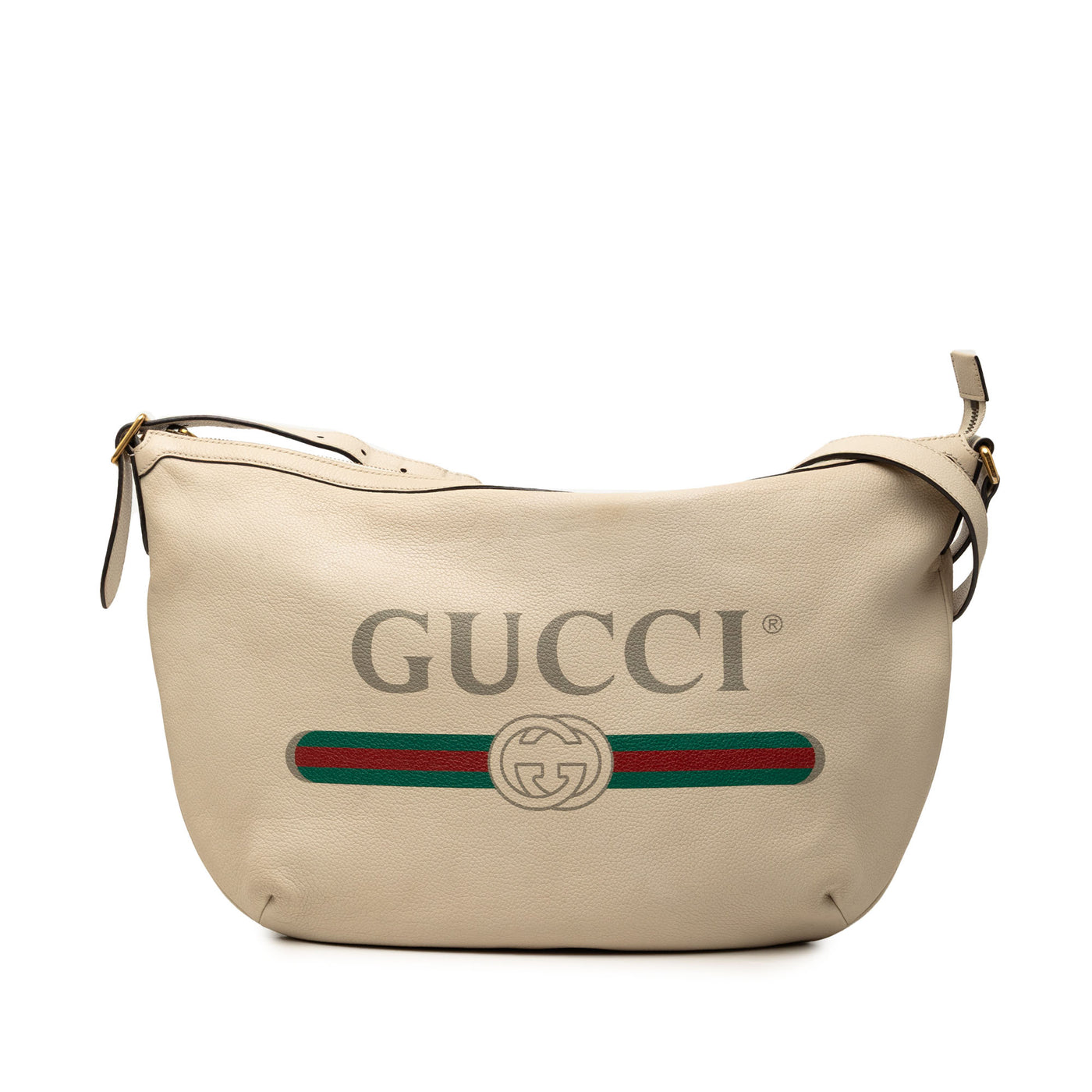 Leather Logo Half Moon Crossbody - Image 1