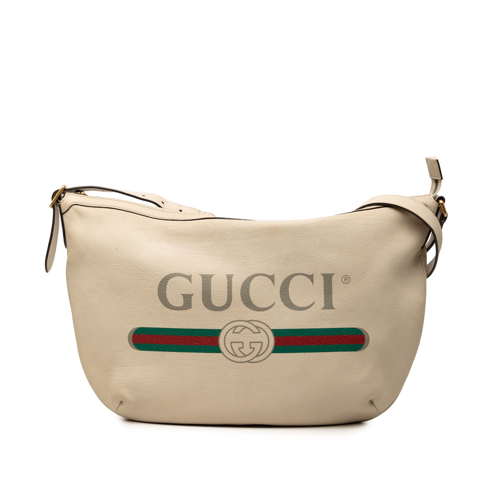 Leather Logo Half Moon Crossbody - Image 1