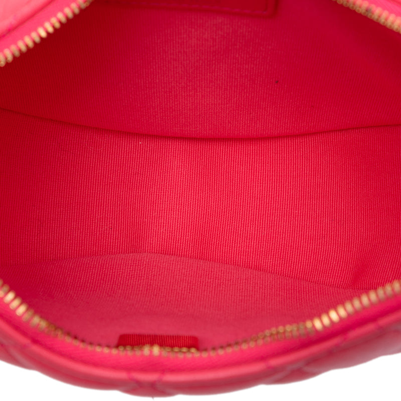 Small Quilted Lambskin Chain Around Hook Hobo Bag - Image 4