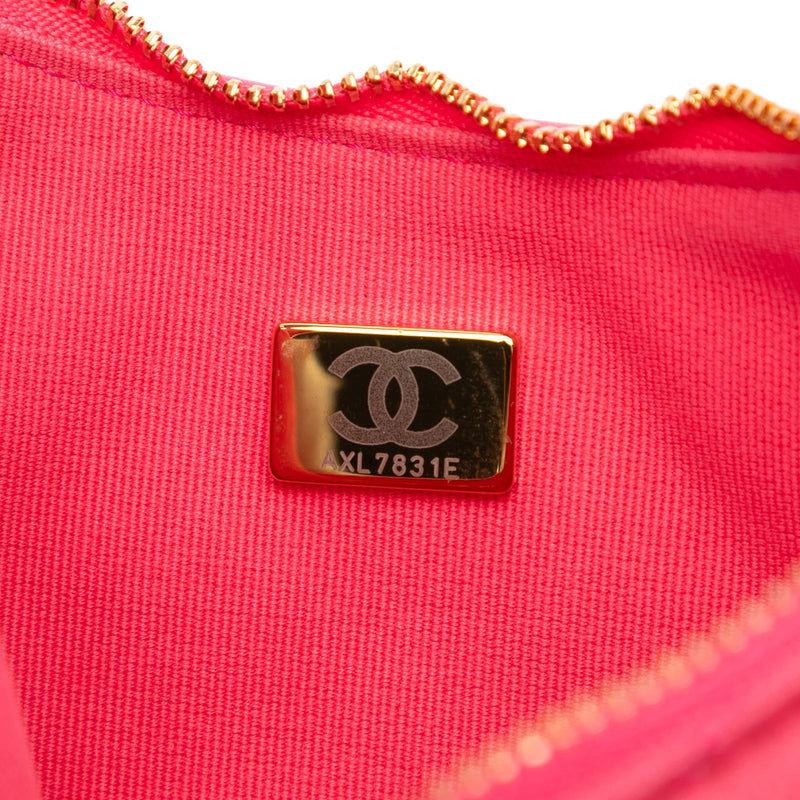 Small Quilted Lambskin Chain Around Hook Hobo Bag - Image 6