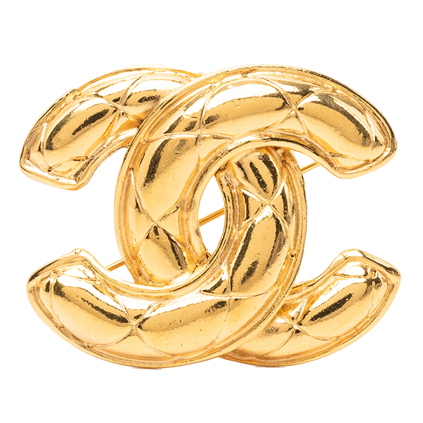 CC Gold Plated Quilted Brooch - Image 1